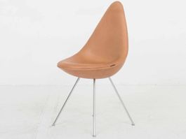 Arne Jacobsen Drop Stuhl von Fritz Hansen in Naturleder