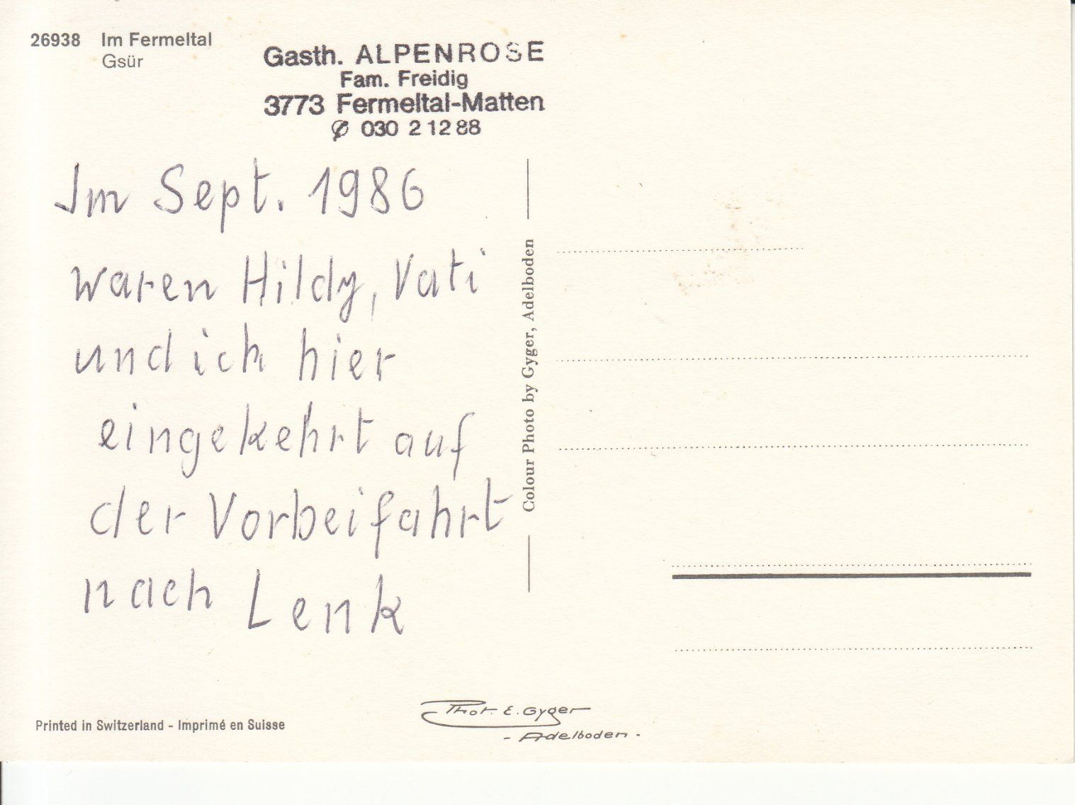 Cartoline postali: Fermeltal 1986 – Usato da Bürglen TG venduto da StampGraf 1
