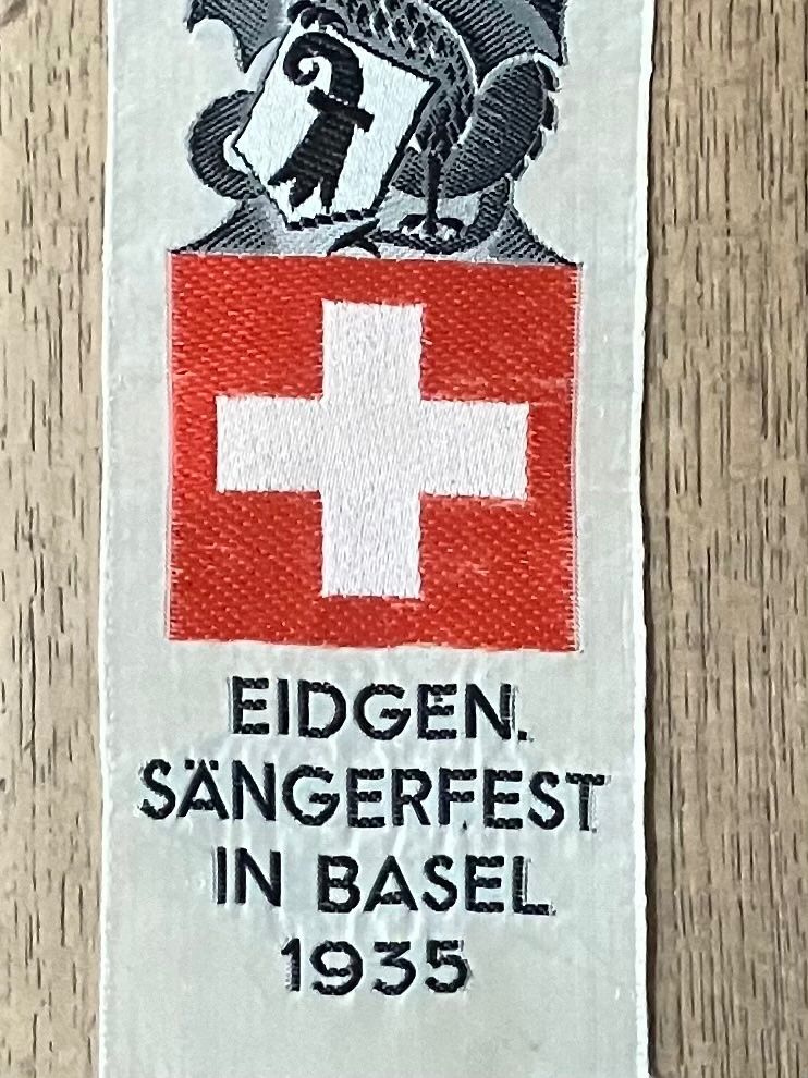 Basler Placchette & Badge: EIDG. SÄNGERFEST IN BASEL 1935 - STOFFABZEICHEN – Usato da Basel venduto da lagavulin02 1