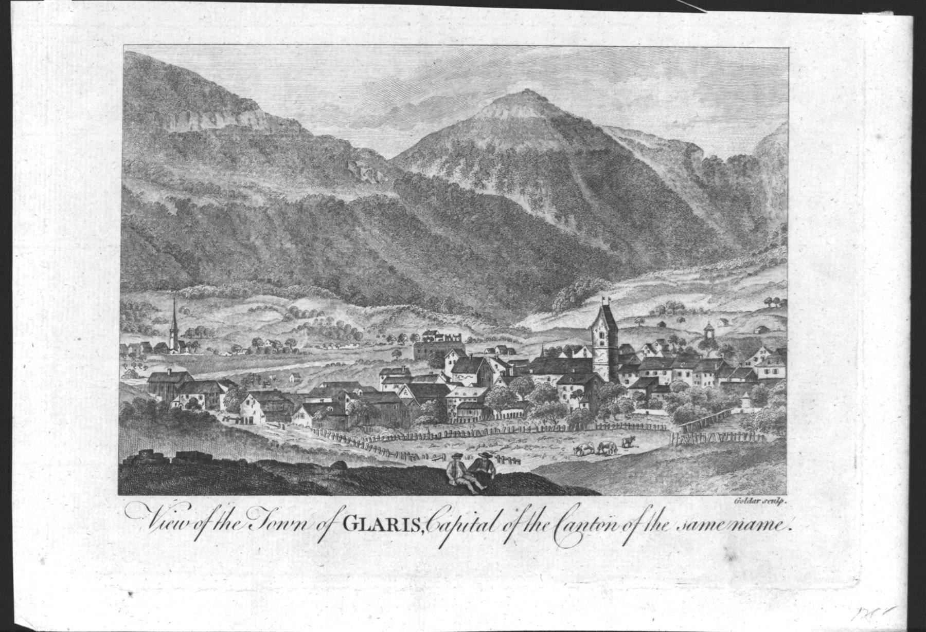 Incisioni: Glarus Original-Kupferstich 1790 – Usato da Rafz venduto da Helvet32