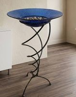 Design-Ständer mit kobaltblauer Glasschale "neuwertig"