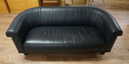 Original de Sede Vintage 2-Sitzer Ledersofa Schwarz