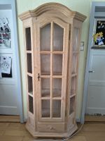 Eckvitrine Holz natur 3 Regale 1 Schublade guter Zustand