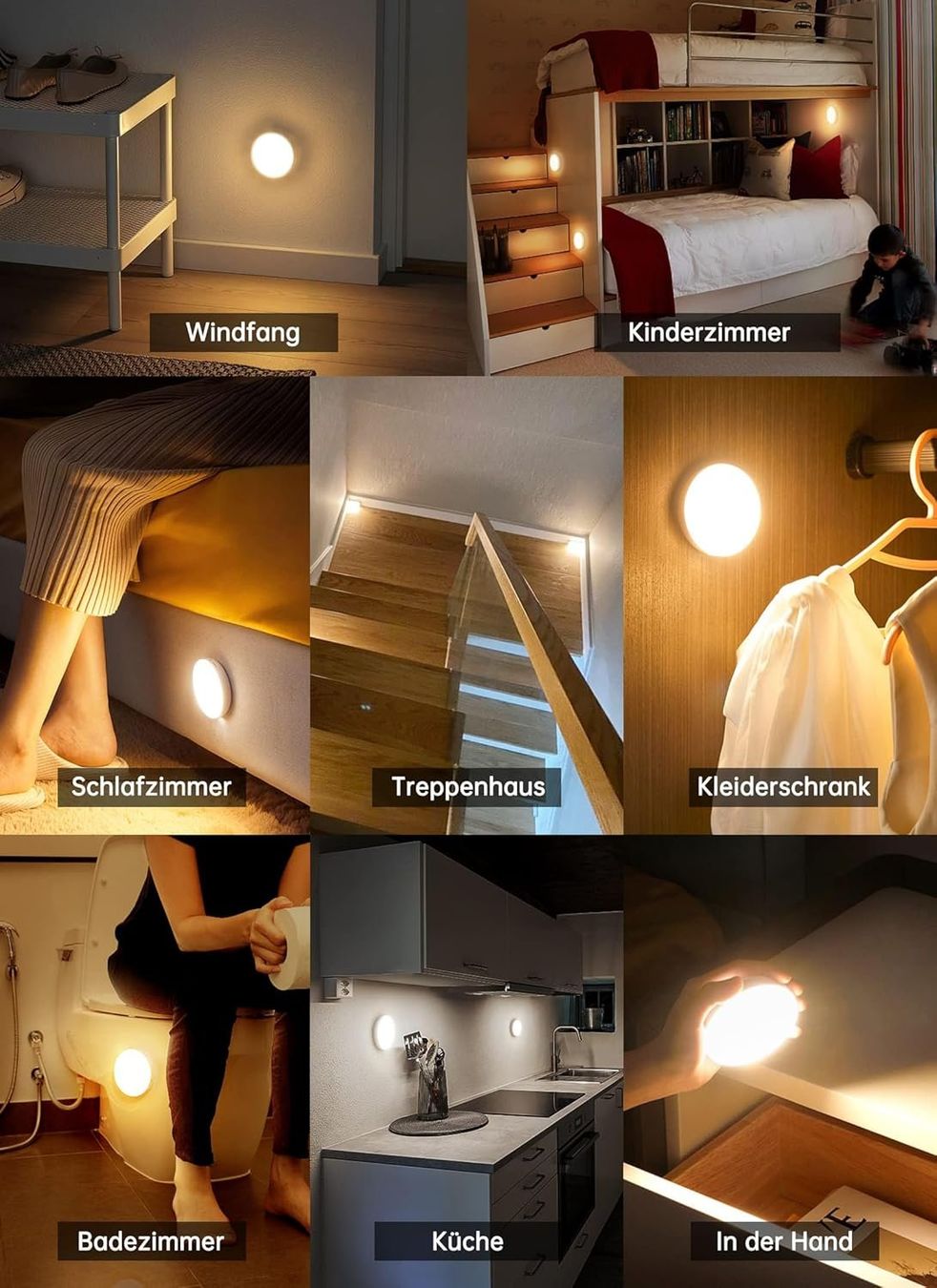 Lampen: 6 Stück Bewegungsmelder Licht – Neu und originalverpackt aus Nuglar von SaleRitter 1