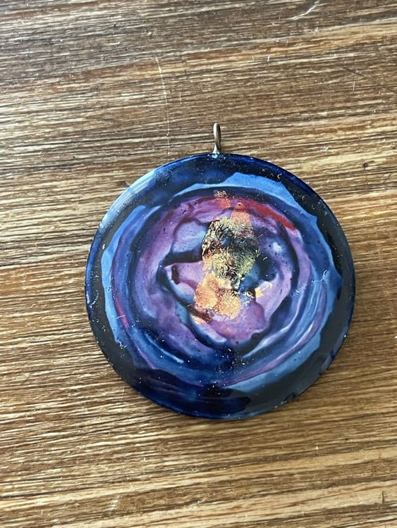 Pendentif Résine Fait Main Unique - Création Artistique Par S. Magne, Neuf Avec étiquettes