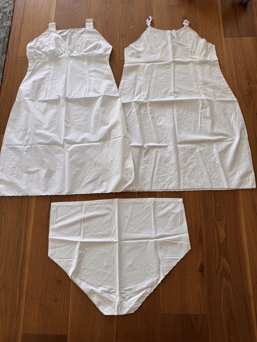 Altra biancheria intima: Vintage Dessous Set, Baumwolle, Weiss,  Handarbeit  – Nuovo (secondo la descrizione) da Baar venduto da moritz1960
