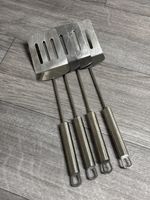 4x Grillpfannenwender Edelstahl Grillbesteck Set neu