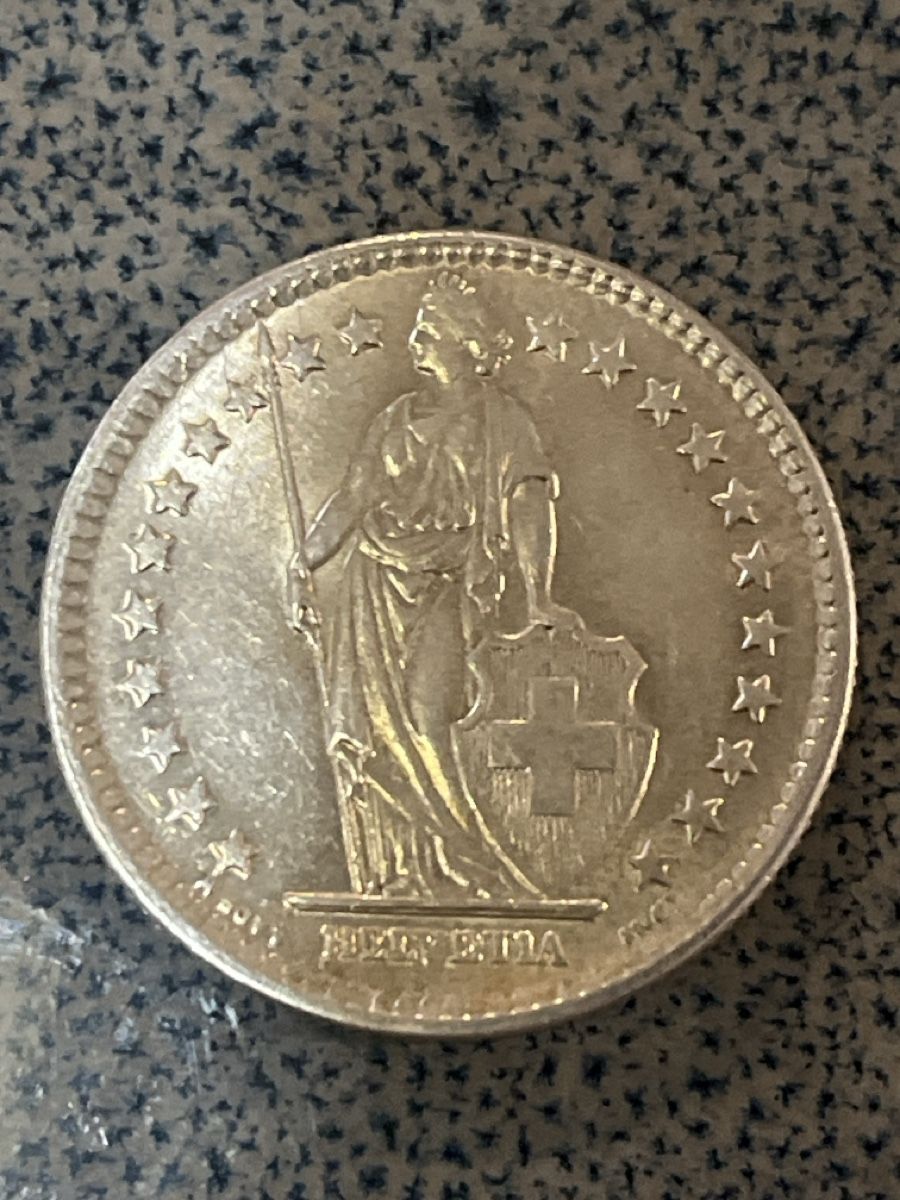 Tutti le monete: Deux francs argent 1959 B  – Usato da Prangins venduto da Rodard8 1
