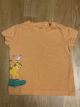 Kinder T-Shirt orange Grösse 80 Tierprint