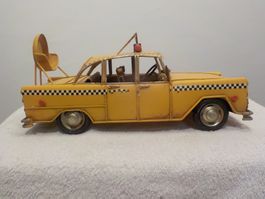 Gelbes Taxi Deko-Objekt aus Metall,