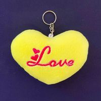Herz - love - Plüsch - gelb - Schlüsselanhänger - NEU