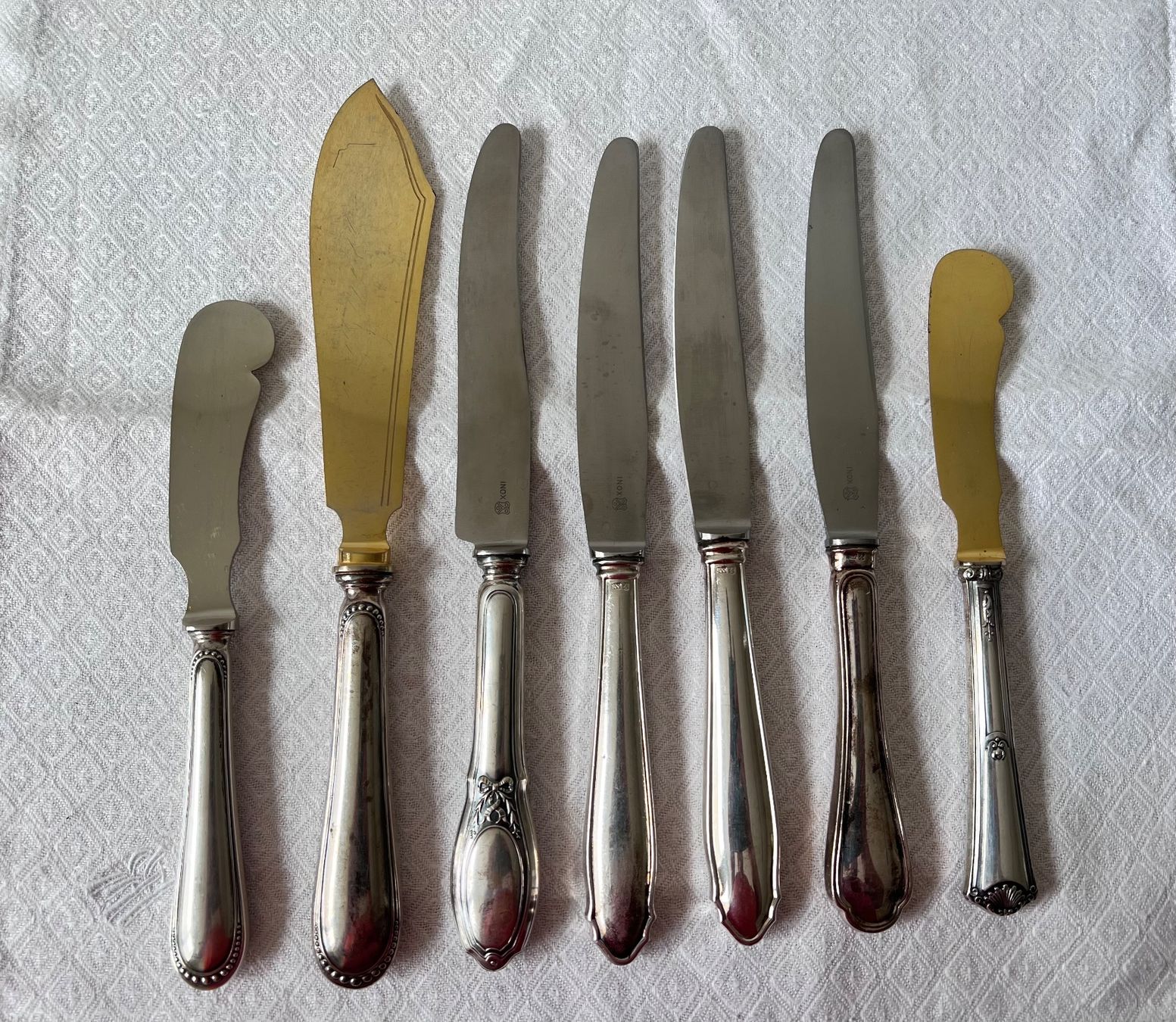 Posate: 7 Jezler Messer Griffe Silber 800 – Usato da Münchenbuchsee venduto da Volver64