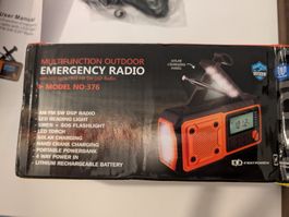 Outdoor Kurbel Solar Notfall Radio mit LED Licht SOS NEU OVP