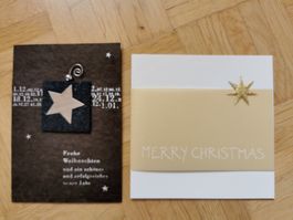 2 Weihnachtskarten handmade (neu)