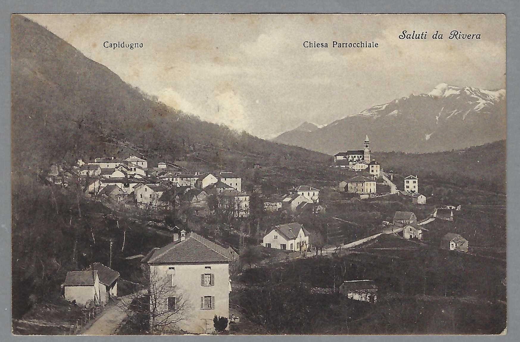 Cartoline postali: FP-0, CAPIDOGNO - RIVERA, ca. 1915 – Usato da Pura venduto da ulisse1957