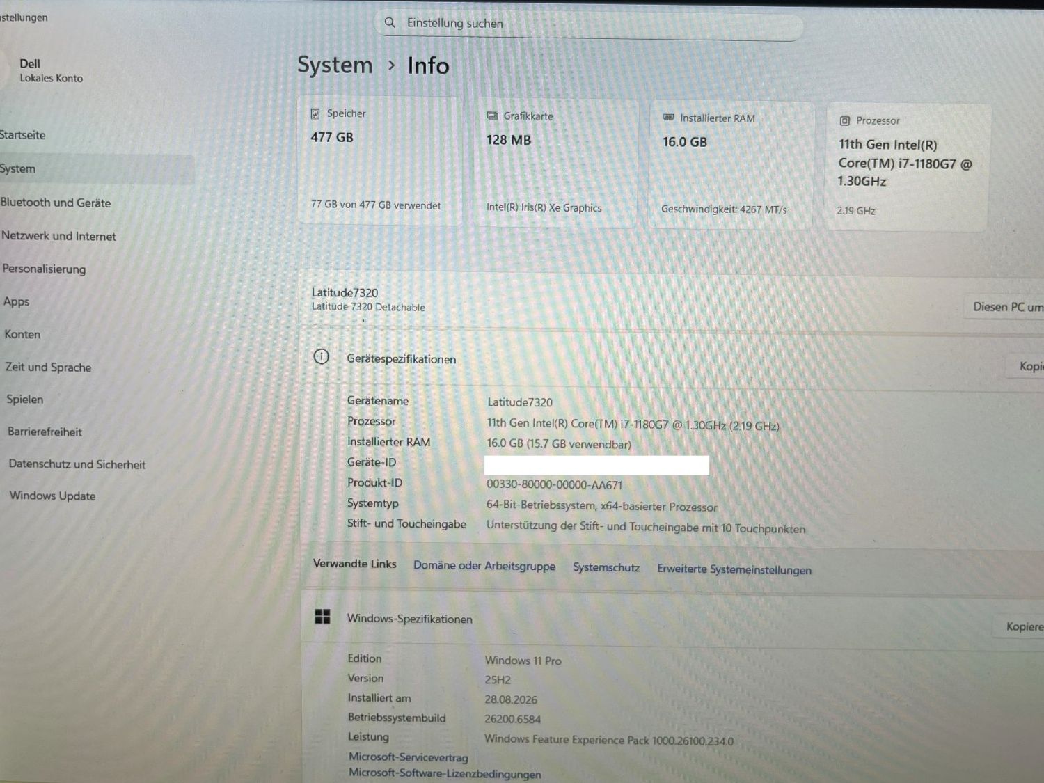 Dell Notebook: Dell Latitude 7320 Detachable – Usato da Oberegg venduto da Hesa4 7