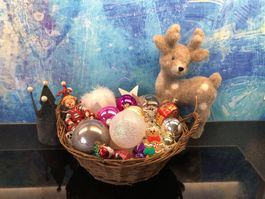 Christbaumkugeln Korb Glaskugeln Weihnachtsdeko Tannenbaum