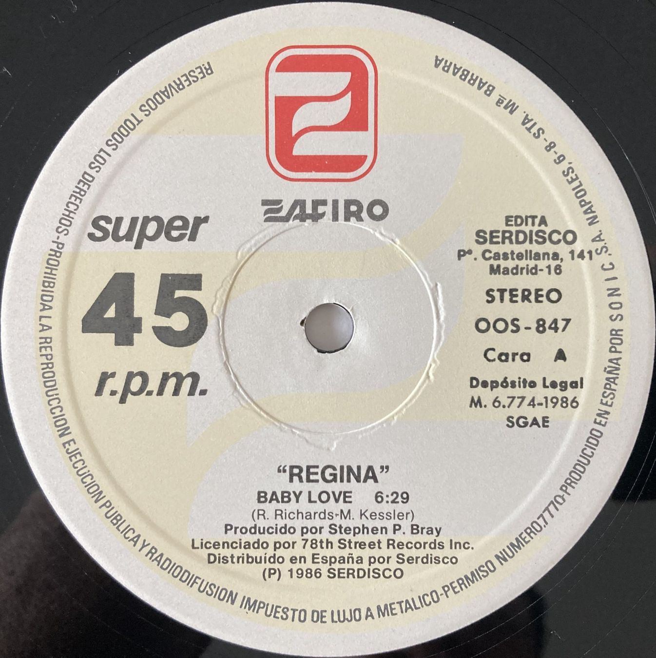 Schallplatten: REGINA - BABY LOVE – Gebraucht aus Bottens von hotter-than-hell 2