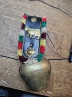 Kuhglocke Bühler Messing mit Glockenzier bunten Fransen (B)