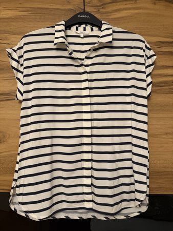 Bluse Jake's gestreift weiss dunkelblau Grösse 36. Wie neu.