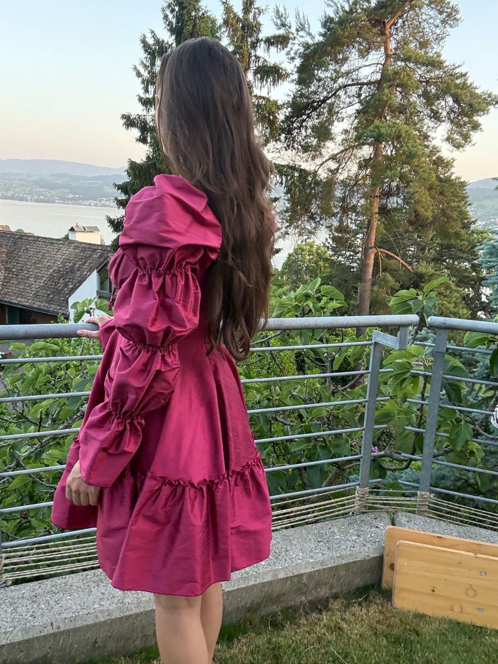 Vestiti: Kleid 100% Dupionseide hangeschneidert – Usato da Herrliberg venduto da ramonabattiston 5