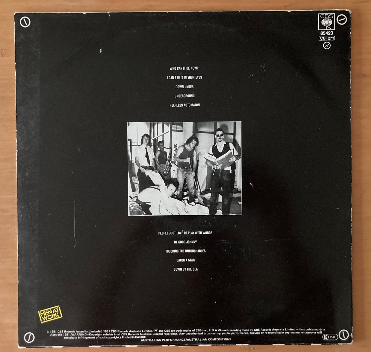 Vinyles: MEN AT WORK - BUSINESS AS USUAL – D'occasion à Poliez-Pittet par Newtown-Records 1