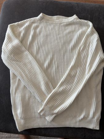 Strickpullover gerippt weiss neuwertiger Zustand