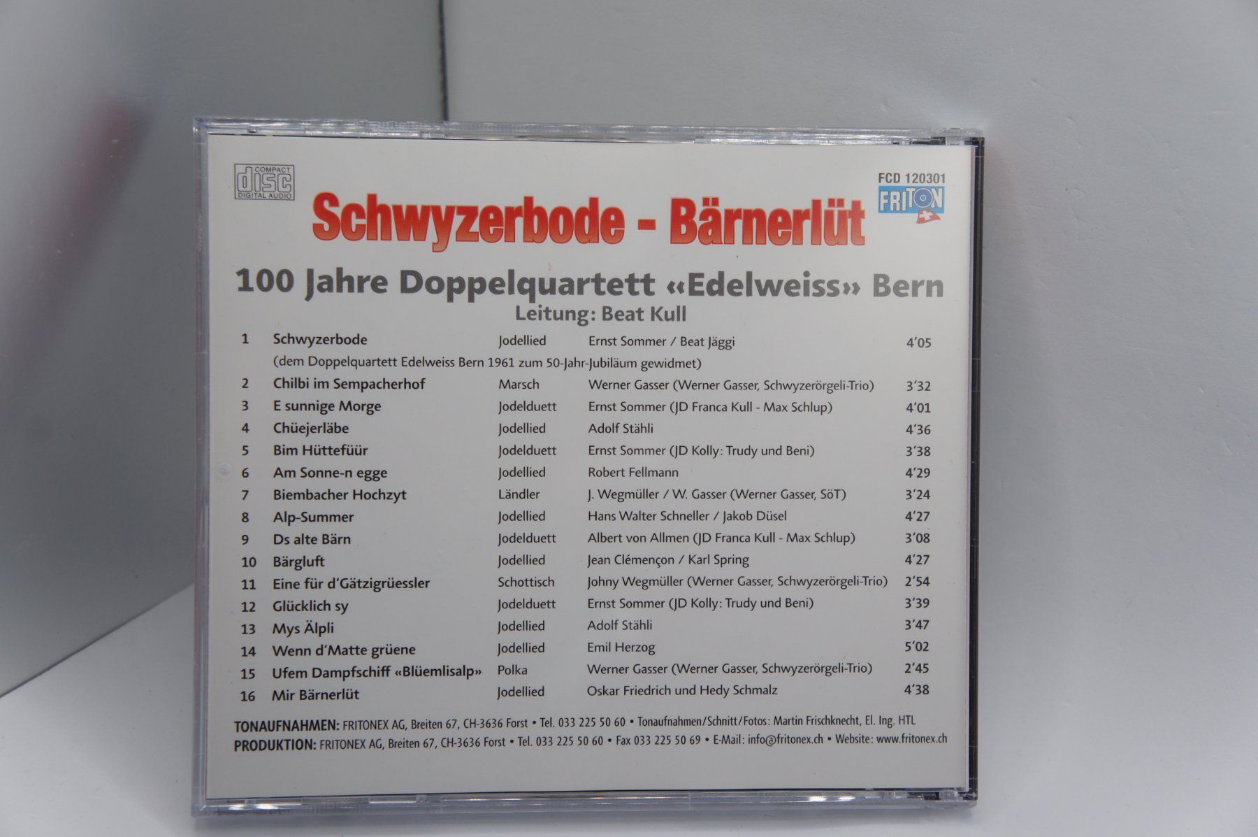 CD: 100 Jahre Doppelquartett Edelweiss Schwyzerbode Bärnerlüt – Usato da Ernetschwil venduto da luisvonerni 1