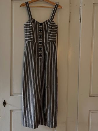 Jumpsuit / Overall / Streifen / Grau Weiss / S