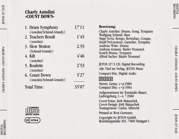 CD: Charly Antolini – Count Down - Vergriffen! – Usato da Brittnau venduto da Zibu 1