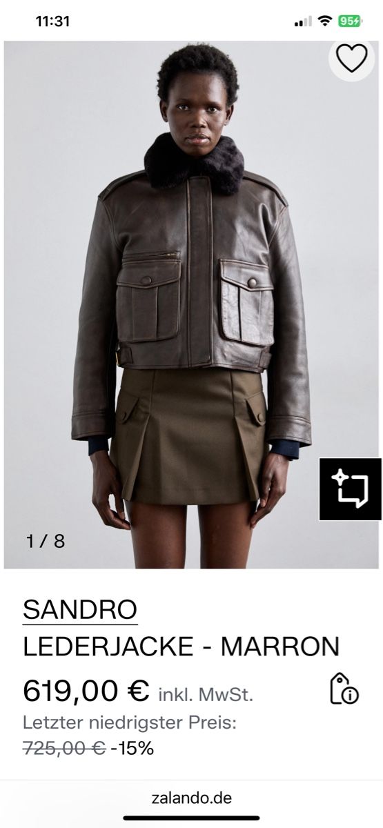 Jacken: Sandro Lederjacke Marron, Grösse 38-Special! – Gebraucht aus Rain von 11. 4
