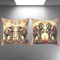 🌸🐘 Boho Kissenbezüge – Elefant & Blütenzauber 🌸🐘