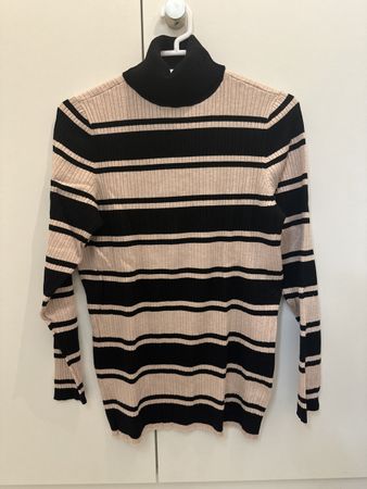 Gestreifter Rollkragenpullover, Gr. L