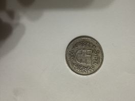 5 franc suisse en argent année 1935