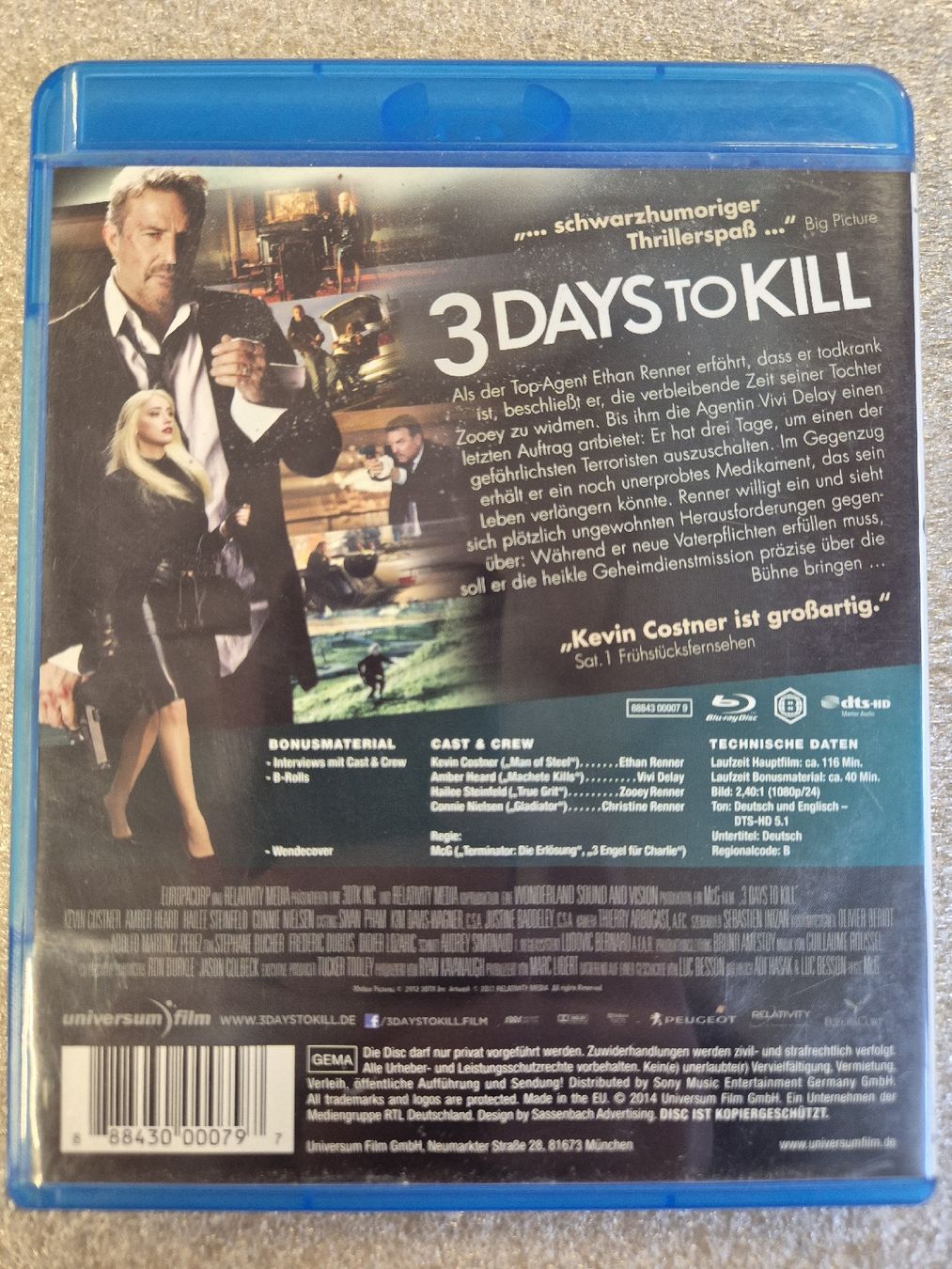 Tutti i DVDs: 3 Days to kill blu-ray – Usato da Lindau venduto da Hammy0740 1
