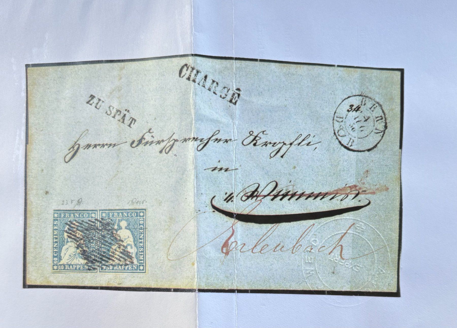 Tutti i francobolli: BRIEF SCHWEIZ 1854/62 MIT ATTEST – Usato da Ostermundigen venduto da Heavenmaus75 3