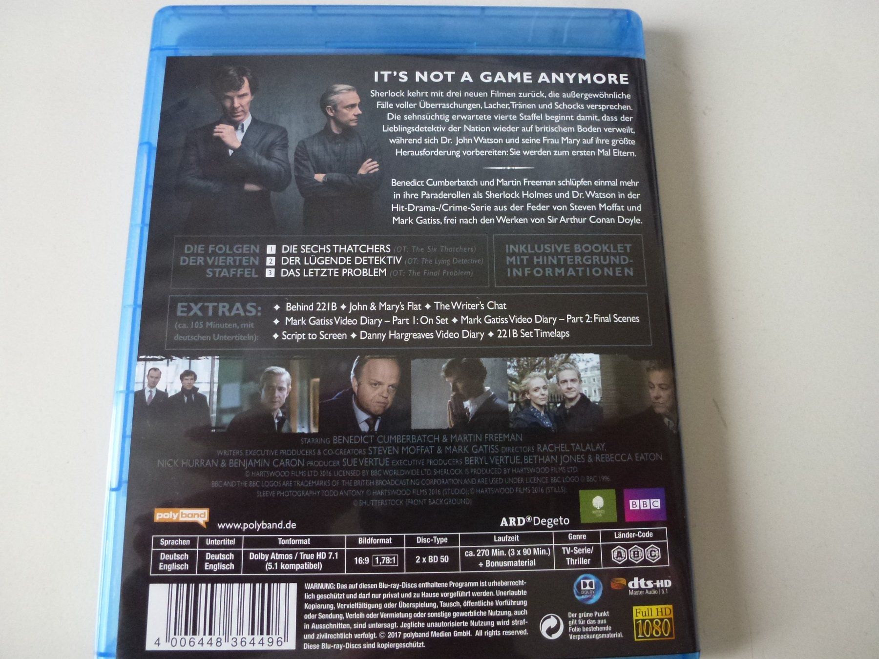 Tutti i DVDs: Sherlock - Staffel 4 (BBC, 2 Blu-Rays) – Nuovo (secondo la descrizione) da Bern venduto da Frebo 1