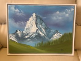 Acrylgemälde – Alpine Berglandschaft (Matterhorn-ähnlich)