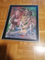Gerahmtes Bild "Moderner Fünfkampf" von Hans Erni, 1983