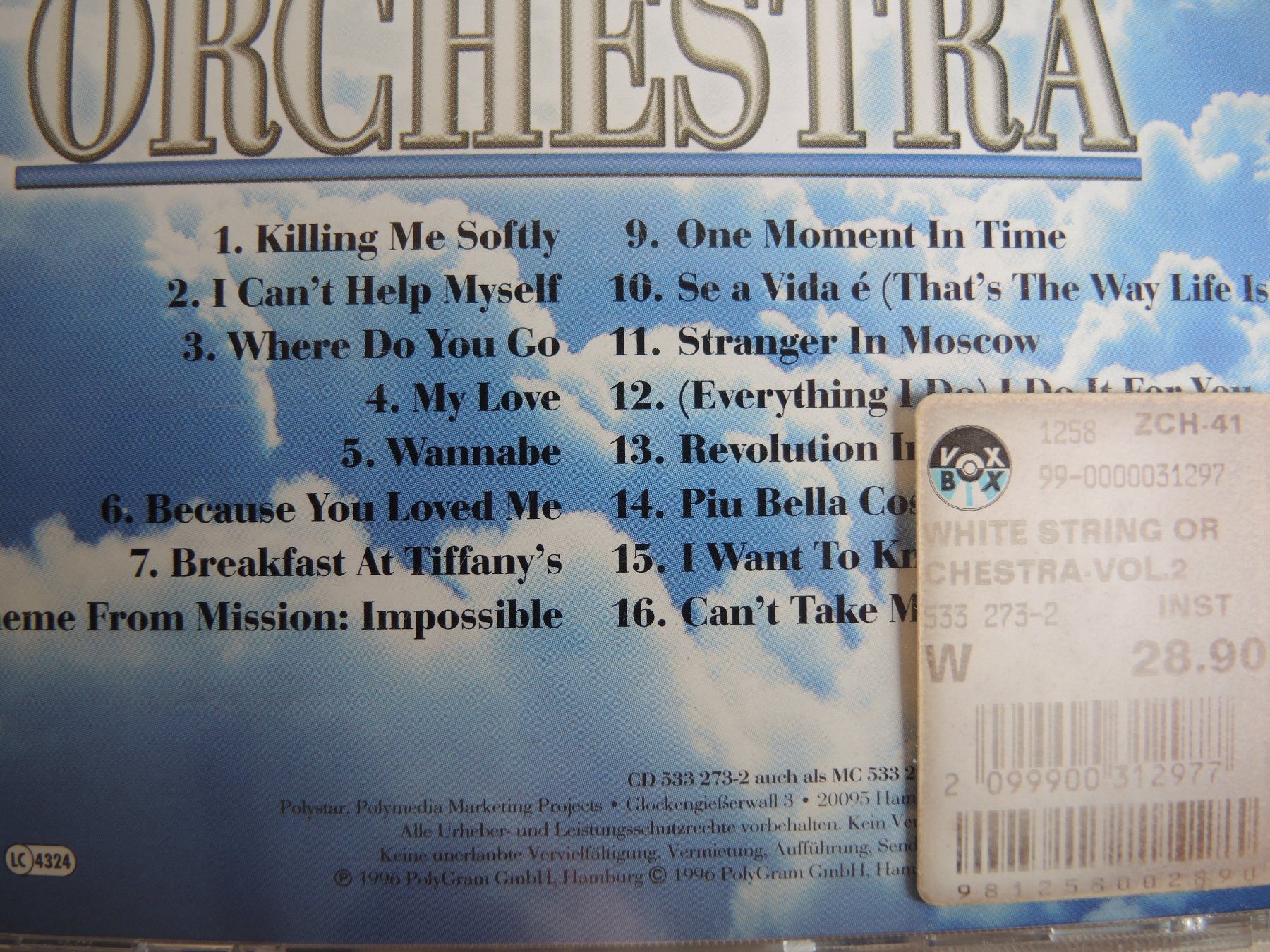 CD: CD White String Orchestra Vol.2  Hits Modern Streichersound – Usato da Rorschach venduto da maeck8 3