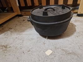 Gusseisen Kochtopf Dutch Oven mit Deckel nie gebraucht
