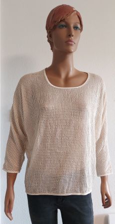Leichter Sommerpullover Netzoptik Gr. M Beige H&M