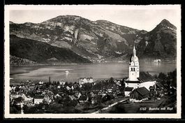 AK Buochs, Ortsansicht mit Rigi