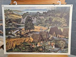 Reinold Kündig Schulwandtafel 71, Alemannische Siedlung 1951