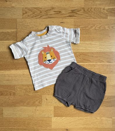 Sommer-Set Leo-Shirt & Shorts Gr. 80🦁