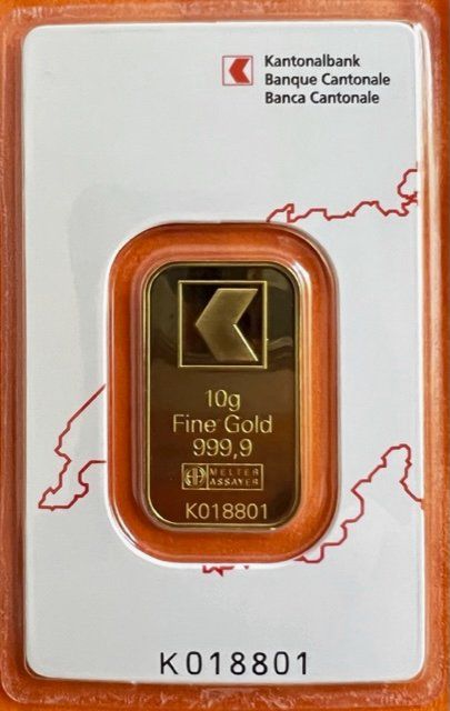 Metalli preziosi: Goldbarren 10 Gramm - Fine Gold 999.9 - Zertifiziert – Nuovo e nell'imballaggio originale da Neuhausen venduto da Hs8 2