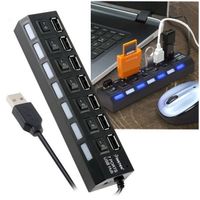 USB 7-Port Hub 2.0 mit Hub-Schaltern und