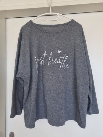 Langarmshirt Just Breathe grau Grösse 3XL