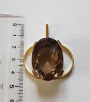 Gold 750 Massiv Anhänger Mit Rauchquarz