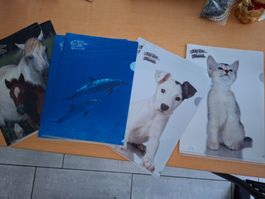 8 Stück A4 Mappe mit Tiermotiven, Neu